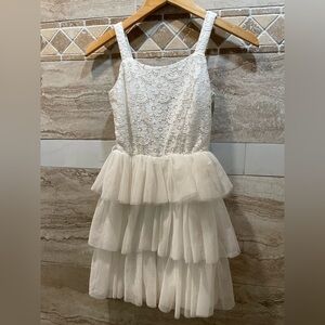 White Lace Tiered Dress for Girls size 10